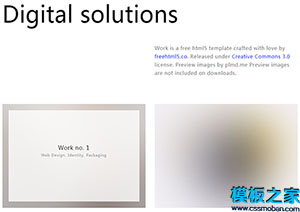 work白色背景新颖时尚引导程序网站模板