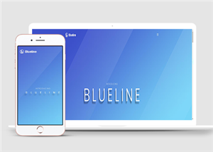 高级渐变蓝通用创意在线服务HTML5模板